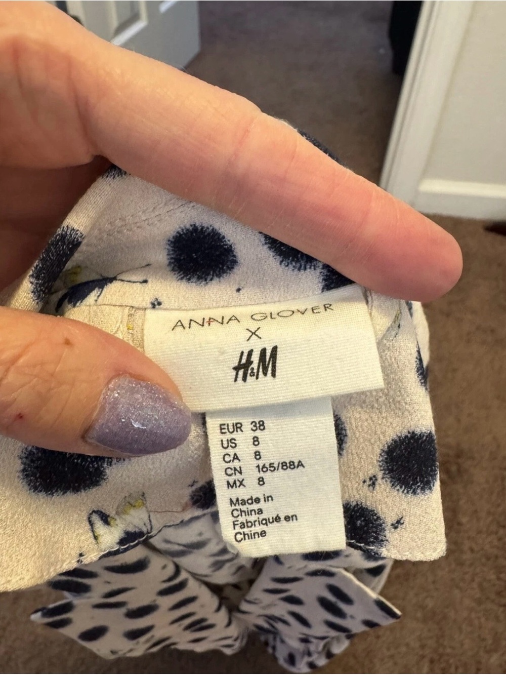 Anna Glover x H&M Moth Print Lightweight Blazer Suit Jacket Size 8 - Picture 6 of 9